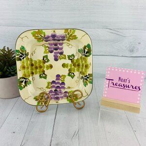 Style Eyes Baum Brothers WINE GRAPES Stoneware 9" Square  Serving Tray Platter